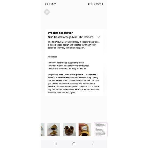 Size 8 Nike Wheat Court Borough Mid 2 Kid Youth High Top Athletic Sneakers Shoes - Picture 7 of 7